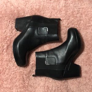 Black Chelsea Booties with a small heel